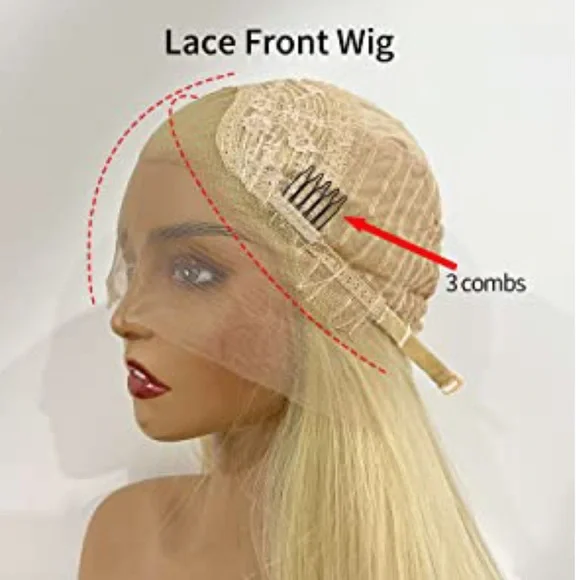 613 Blonde 22” Swiss Lace Front Wig 180% Density